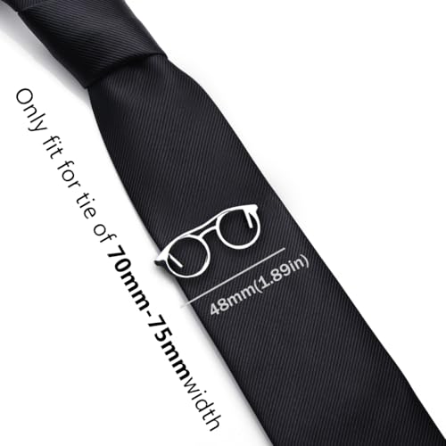 Sujetacorbatas de plata con forma de gafas como regalo de bodas 3