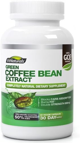 Green Coffee Bean Extract – Platinum Fat Burner and Weight Loss Supplement With Zero Side Effects – Ultra Max Strength GCA (50% Chlorogenic Acids) – Contains 60 Capsules of Pure 800mg Recommended Strength – One Month Supply – The Best Natural Weight Loss and Slimming Aid Backed By Lifetime Money-Back Guarantee