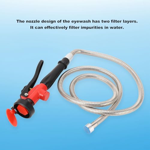 Image of Fockety Eyewash Station Drench Hose Eye Wash Station, DN15 Handheld Eye Wahing Spray Head Face Flush Shower with Drench Hose, Eye Wash Unit for Lab and Industrial Use
