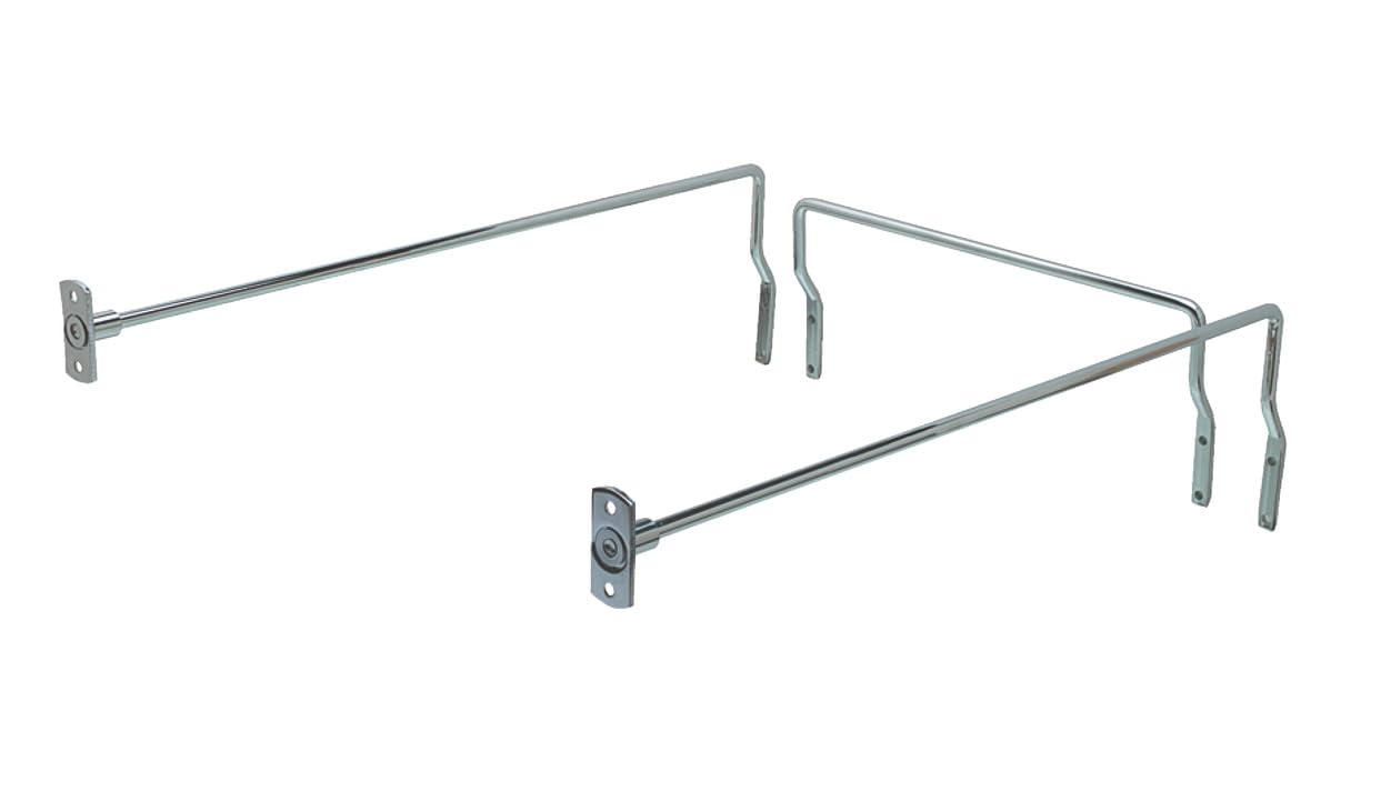 Solmer Ltd Chrome Plated Filing Rails With Stop Rail Set Of Hafele (550Mm) - Office Filing System Component - Metal Drawer Slide - Side Mount - Side/Under Mount