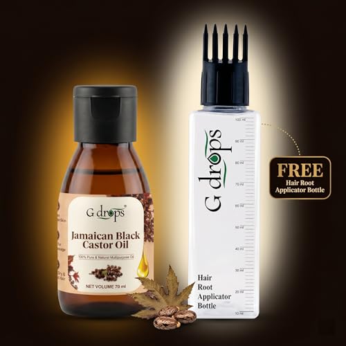 Image of Jamaican Black Castor Oil (Arandi Tel) - 100% Pure Cold-Pressed & Hexane-Free for Hair Growth, Thicker Eyebrows & Eyelashes, Scalp Nourishment | For Men & Women | 70ml