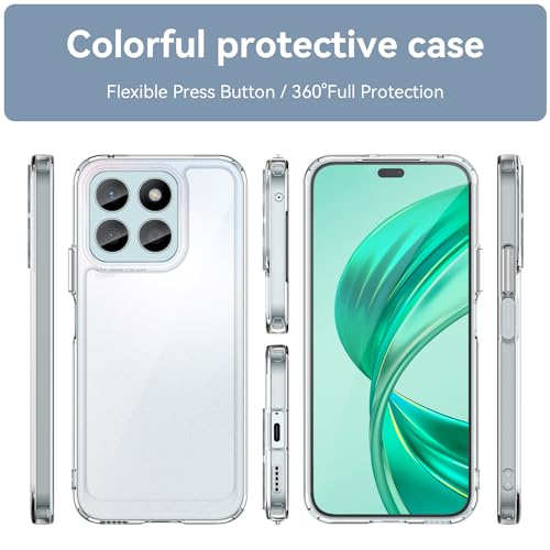 BIOPLJ Case for Honor X8B Transparent Shockproof Silicone Bumper Anti-Scratch Hard Back Camera Protective Case for Honor X8B Cover (Transparent)