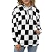Bagea-Ka Black White Race Checkered Flag Pattern Unisex Hoodie Sweatshirt Pullover with Pockets 3D Print for Men Women M