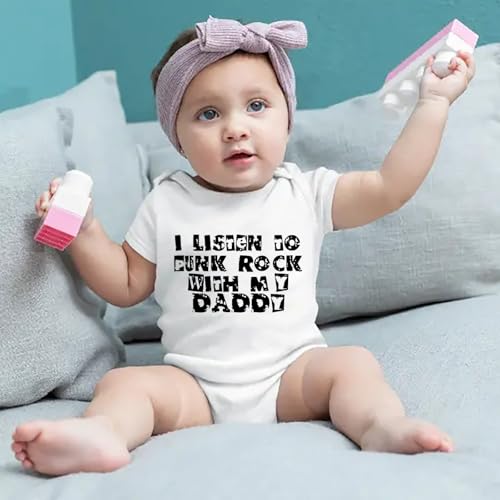 I Listen to Punk Rock with My Daddy Baby Bodysuit Newborn Outfits Baby Romper Infant One Piece Outfits2