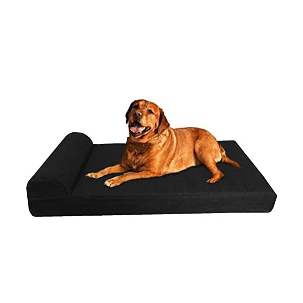 dogbed4less Premium Head Rest Pillow Orthopedic Cool Memory Foam Dog Bed for Large Dogs, Waterproof Lining with Washable Canvas Black Cover, Extra Large 47X29 Inches dogbed4less Premium Head Rest Pillow Orthopedic Cool Memory Foam Dog Bed for Large Dogs, Waterproof Lining with Washable Canvas Black Cover, Extra Large 47X29 Inches
