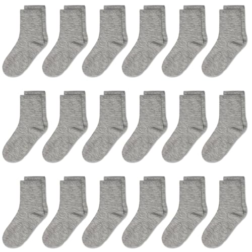 Kids' Socks 18-Pair Pack - Unisex, Breathable Moisture-Wicking Comfortable Fit for School Sports Everyday Wear Aged 1-2