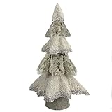 Gris, piel sintética Northlight Árbol de Navidad triangular, de 50,8 cm, color gris y beige con purpurina