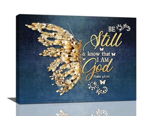 Funaluz Golden Butterfly Wall Art Christian Bible Verse Psalm Wall