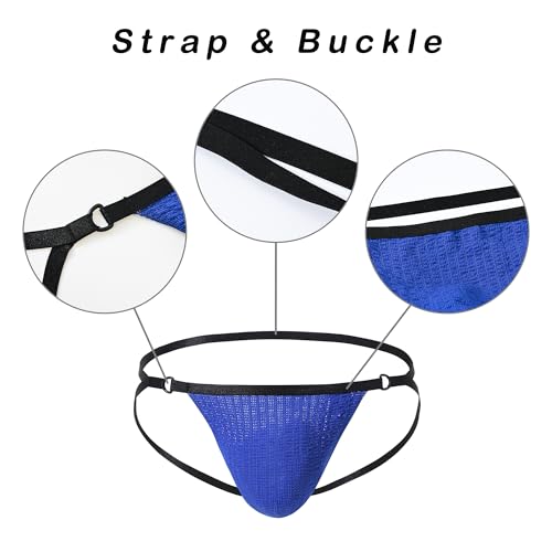 Men's Thongs Sexy G String Bulge Enhancing Pouch Underwear for Male Low Rise Jock Rainbow Stripe4