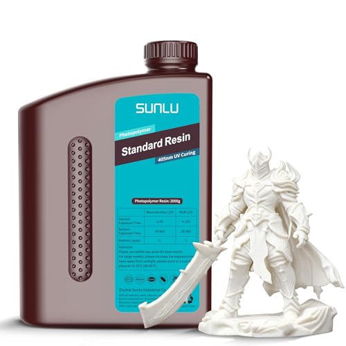 SUNLU Upgraded 2KG Standard 3D Printer Resin, 405nm UV-Curing Resin LCD/DLP/SLA 3D...