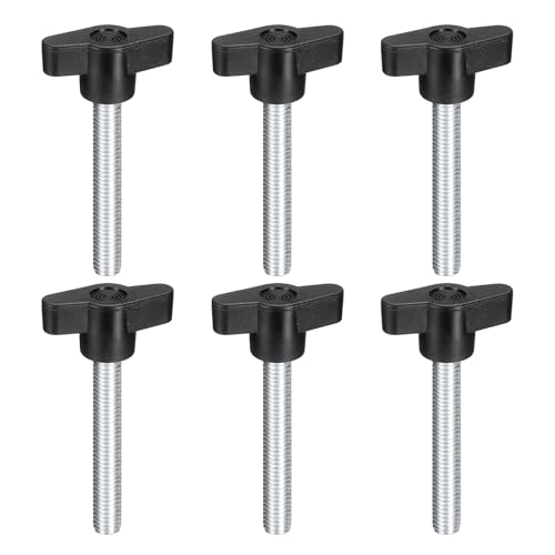 QUARKZMAN 6Pcs Manopola A Farfalla Con Vite Di Serraggio, M8 X 55mm In Acciaio Al Carbonio Metrico Manopola A T Per Sostituzione Rapida Senza Strumenti