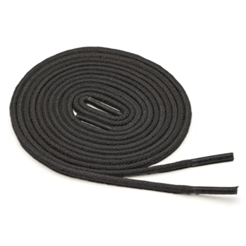 Benchmark Basics Black 33" Round Waxed Cotton Shoelaces | 2Mm (5/64”) Width (33 Inches, Black) #TOP2