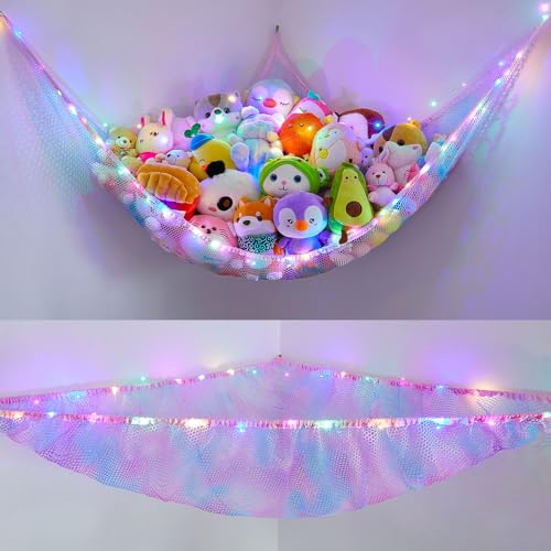 Unicorn Castle Stuffed Animals Net or Hammock Kids Toy Storage
