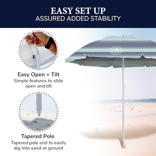 Caribbean Joe CJ-UV72HS Chaby International Portable, Adjustable Tilt Beach Umbrella thumb #5
