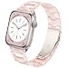 Produktbild Ocaer Kompatibel mit Apple Watch Armband 8 41mm 40mm 38mm, Mode Skeletonized Licht Harz Apple Watch Band mit Polarstern Edelstahl Schnalle für iWatch Serie 8 7 6 5 4 3 2 1 SE (Rosa Blume Polarstern)