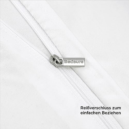 BEDSURE Bettwäsche 135x200 4teilig Weiß - 2 Bettbezüge 135x200 cm + 2 Kissenbezüge 80X80 cm… – Ansicht 6