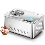 COUPLUX Ice Cream Maker, Fastest Freezing 2.1QT Ice Cream Machine with Built-in Compressor Easy Operate & Clean Automatic Ice Cream Maker Machine All Stainless Steel, LCD Display
