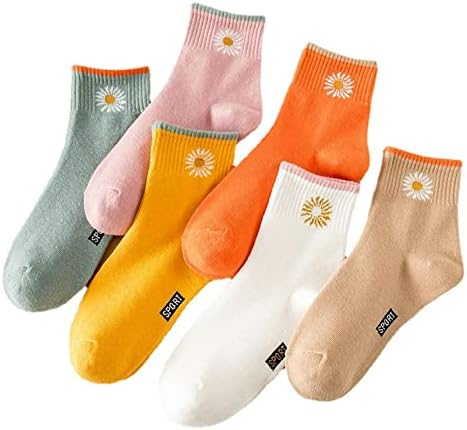 6/12 Pairs Womens Daisy Socks Vintage Patterned Crew Novelty Ankle Cute Floral Casual Dress Socks