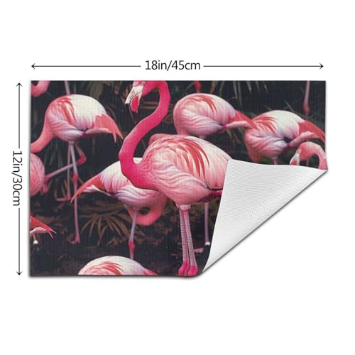 Sets de table anti-rayures et imperméables motif flamant rose - 4