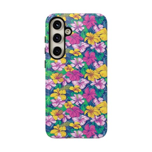 Coque rigide Galaxy S24 Plus fleur tropicale verte brillante