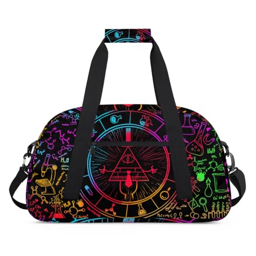 Kids Overnighter Duffel Bags for Boys Girls, All Seeing Eye Carry-On Size Sports Gym Bag for School Practice or Overnight Travel Weekender Sleepover Workout Tote Bag3