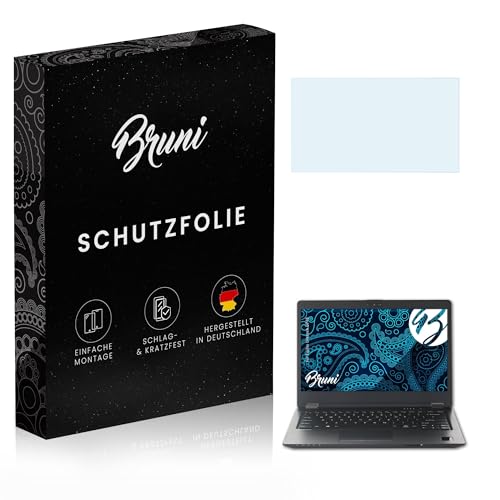 Bruni Schutzfolie kompatibel mit Fujitsu Lifebook U748 Folie, glasklare Bildschirmschutzfolie (2X)
