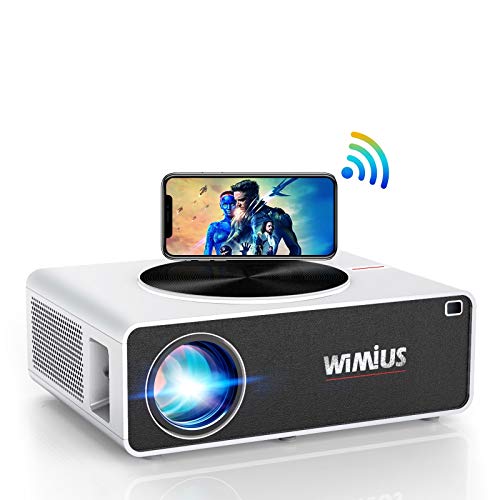 WiFi Projector, WiMiUS K3 7000 Lumen Video Projector Native 1920x1080 Full HD LED Projector Support 4K 300" Display Zoom Function Projector Compatible with Smartphone,TV Stick,PC,PS4 HDMI USB VGA AV