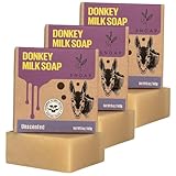 SNOAP Unscented Donkey Milk Soap Bar – Fragrance-Free, Handmade Natural Soap for Sensitive Skin, 5oz (Pack of 3)