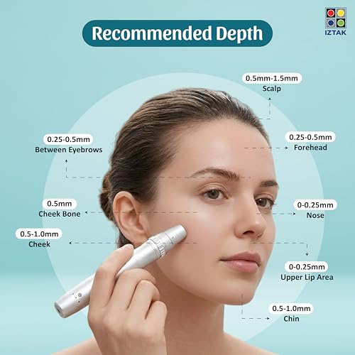 Image of Microneedling Pen Professional Derma Pen with Adjustable Needle Depth, 3 Speed Rechargeable Micro Needling Device for Acne Scars, Wrinkles, Hair Growth Skin Repair, & More