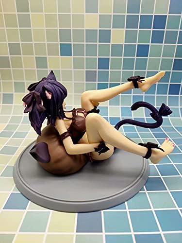 Hot Private Toy Detachable 13CM Anime Nine Lives Cat Girl Action Figure Can Undress Sexy Cat Ears Girls Lying Base PVC Collection Model Doll Toys Adult Toy Ornament Statue Figurines Decorations Gift D