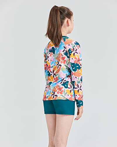 Image of Girls Rash Guard 2-Piece Swimsuit Set - Long Sleeve Swimwear with UPF 50+ Sun Protection 4-14 Years