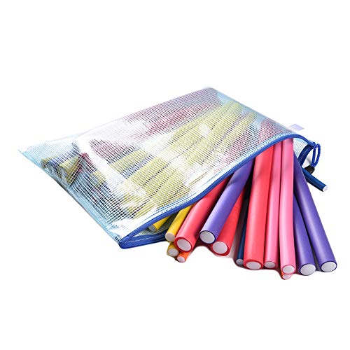 42pcs Hair Flexi-Rods Curlers Flexible Rods Set Girls Women Ladies Kids No Heat Hair Rollers Soft Foam Twist-Flex Rods for Short, Medium, Short Hair Curls