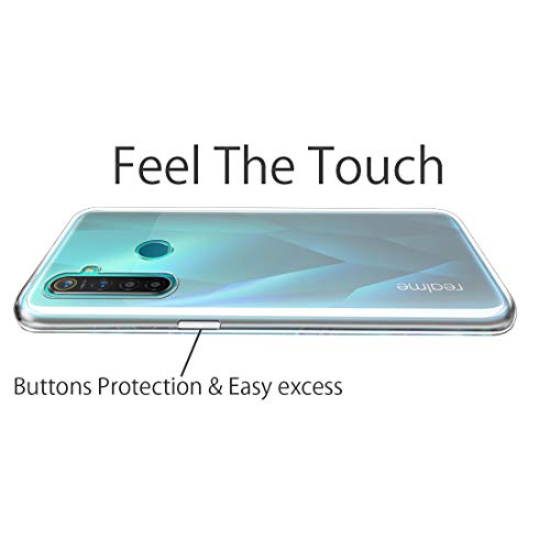 Image of Fashionury Crystal Clear Case for Realme 5S | Yellowing Resistance | Transparent TPU Silicone | Raised Camera Lips | Slim Transparent Cover