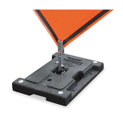 Dicke Safety Products DSB100 Stacker Rubber Base Sign Stand with Pocket Panel Holder, 42 lb