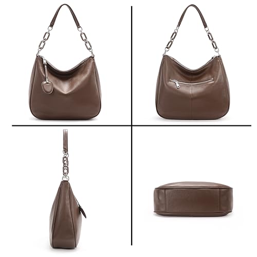Image of YALUXE Real Leather Hobo Bags for Women Designer Handbags Shoulder Bags Cross-body Purses