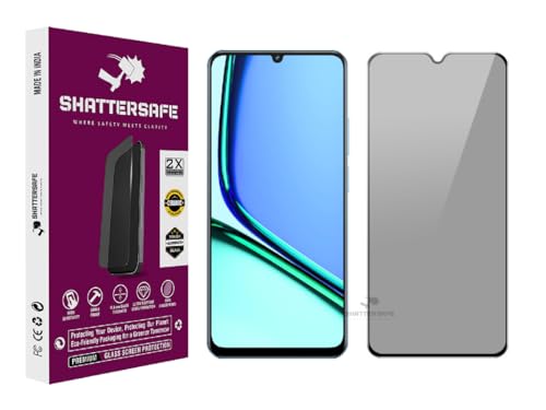 Image of Anti-Spy Privacy Tempered Glass Compatible For Realme Narzo N61 [Pack of 1]. 9H Hardness, Anti-Scratch, Edge-to-Edge Protection With Easy Installation Kit & Case Friendly Fit.