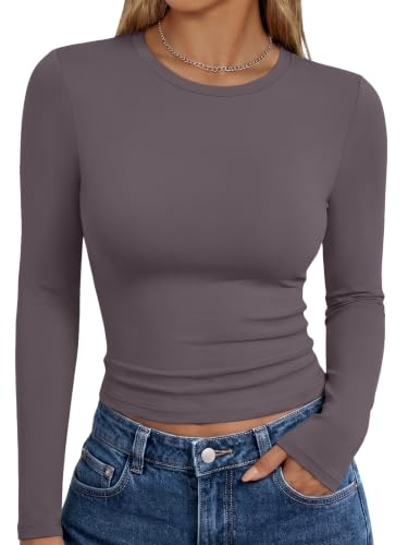 Image of Trendy Queen Womens Long Sleeve T Shirts Fall Fashion Basic Y2K Tops 2026