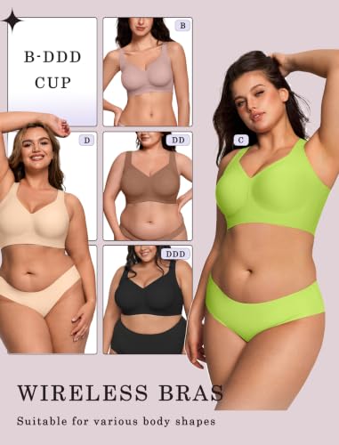 Image of OEAK Womens Wireless Jelly Bras Plus Size Support Push Up Comfortable Bra