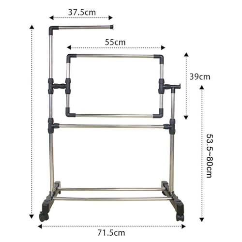 Soporte de suelo para costura ajustable 360 grados con ruedas universales 5