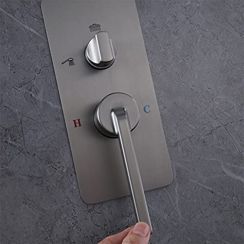 Ensemble de mitigeur de douche encastré rond avec flexible complet - 4