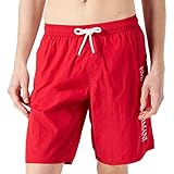 Emporio Armani Swimwear Herren Bermuda Embroidery Logo Badehose, Ruby Red, 54