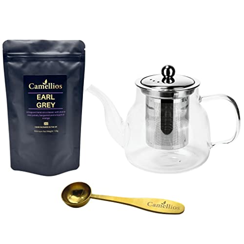 Coffret cadeau à thé, service à thé en vrac, camellios (Earl Grey)