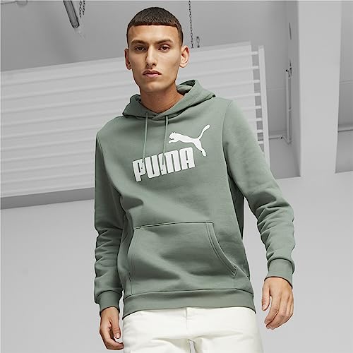 Image of Puma Cotton Men Ess Big Logo Hooded Neck Hoodie Fl (S) Mineral