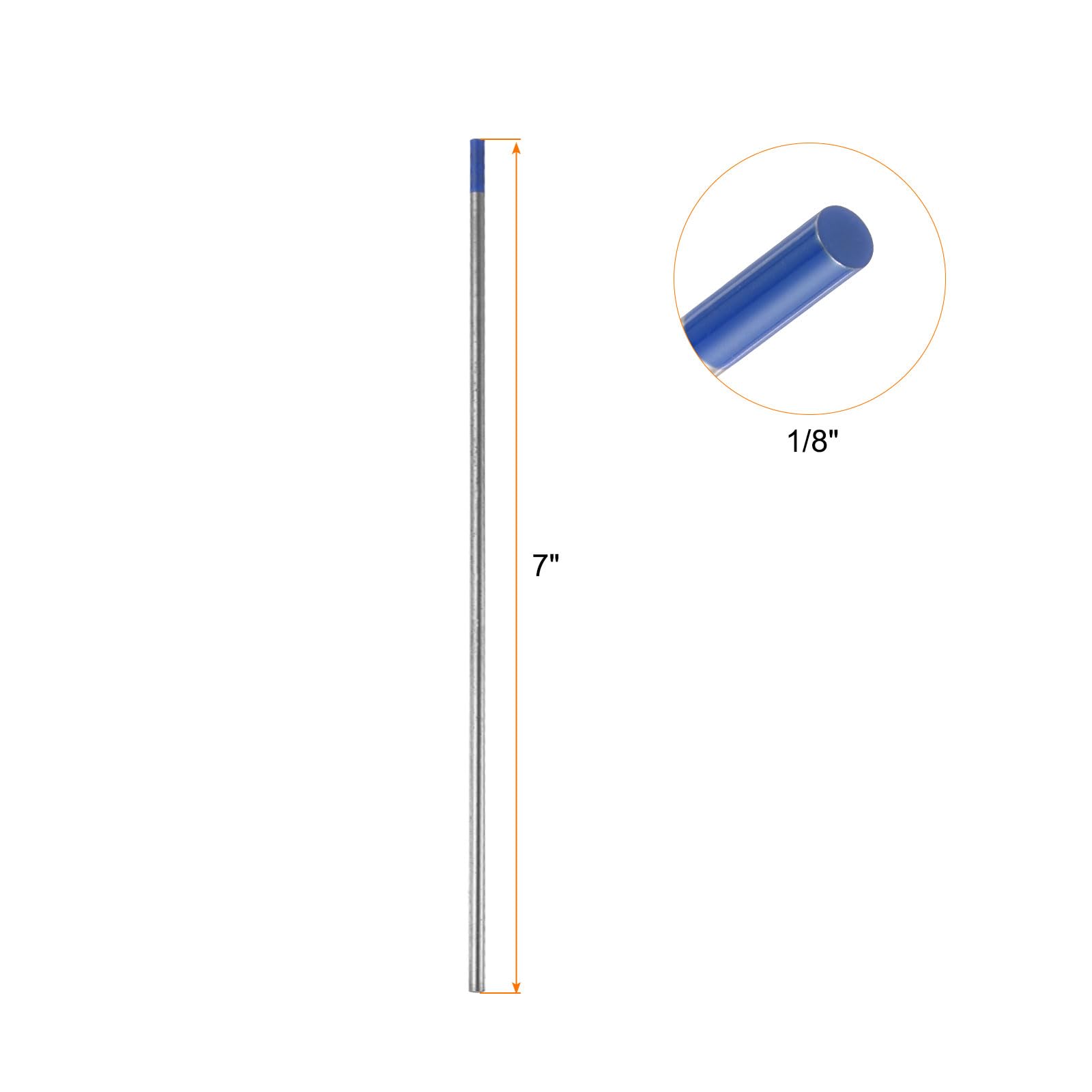 QUARKZMAN 10 Piezas De Electrodos De Tungsteno Para Soldadura TIG 1/8" X 7" 1.8-2.2% Lantano Para Soldadura De Acero Inoxidable, Soldadura De Aleación Magnesio Manufacturera, Azul WL20