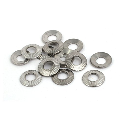 Aexit M6 304 Quality Parts Stainless Steel Wedge Locking Washer Silver Tone 15pcs Model:80as536qo186