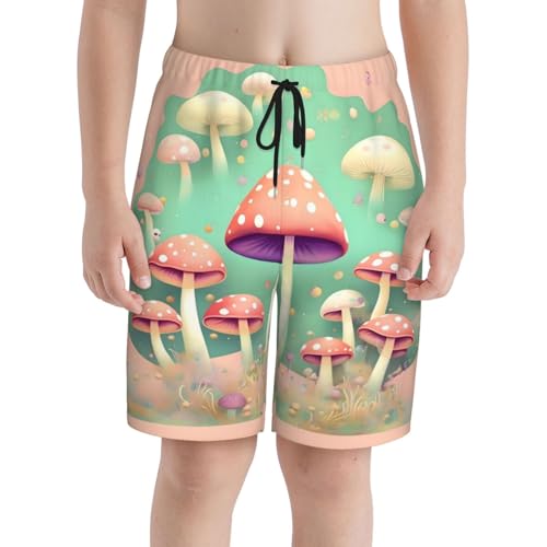 Dream Mushroom Youth Beach Pants, Soft and Breathable, with Drawstring Waist, Suitable for Sports and Leisure.3
