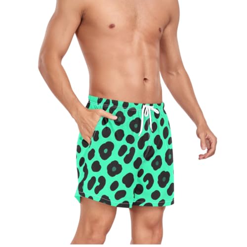 Traje de baño de leopardo verde hombre para evitar rozaduras al secar 5