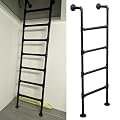 WAMVZYX Heavy Duty Emergency Egress Ladder for Window Well, 47"/49"/50"/52"/59"/79" Wall Mounted Attic Loft Ladder Basement Egress Ladder Indoor Outdoor Climbing Ladders, 330LBS Load(2.3m/