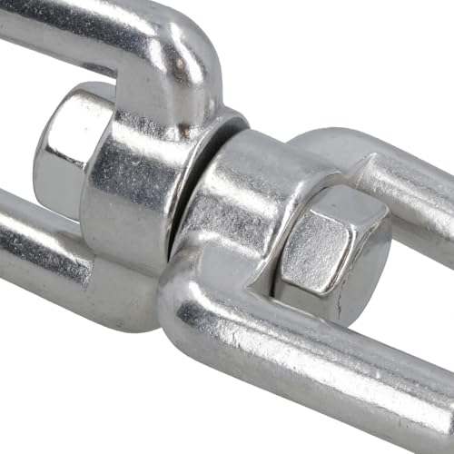 Chaîne d'ancrage AB Tools 8mm en acier inoxydable 316 avec manille pivotante à six pans - 4