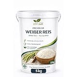 Weißer Reis 5kg im Eimer - Vorratspackung für Haushalt, Gastronomie und Großverbraucher - vielseitig für Beilagen, Reisgerichte, Bowls und asiatische Küche